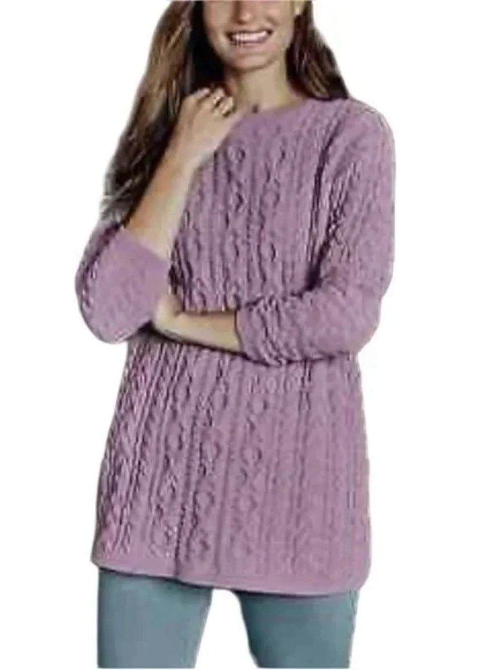J. Jill Lavender Chenille  Cozy Crewneck Sweater